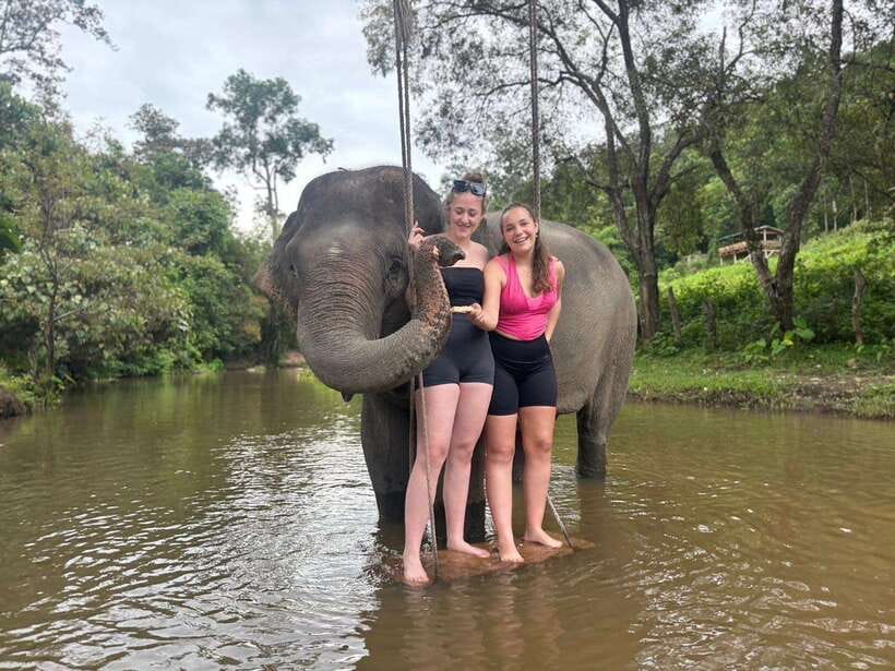 Chiang Mai: Elephant Sanctuary & Waterfall Group Tour - The river bathing part: cool water, calmer elephants, and clear safety rules