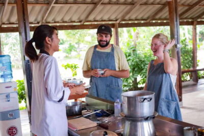 Chiang Mai: HALF-DAY COOKING COURSE at a Thai Cooking Farm - The Rice Barn kitchen setup: hands-on, not hands-off