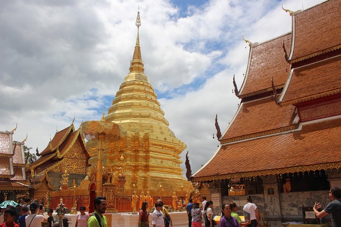 DON'T miss It ! Doi suthep temple+ Hmong village - Wat Phra That Doi Suthep: cable car, Naga stairs, and golden pagoda