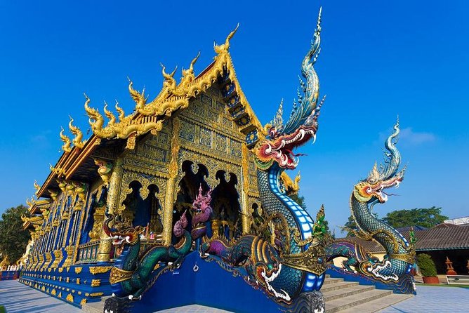 One Day Tour Chiang Rai(White Temple , Blue Temple, Black House) Private Tour - Wat Rong Seur Ten Blue Temple: Color First, Meaning Second