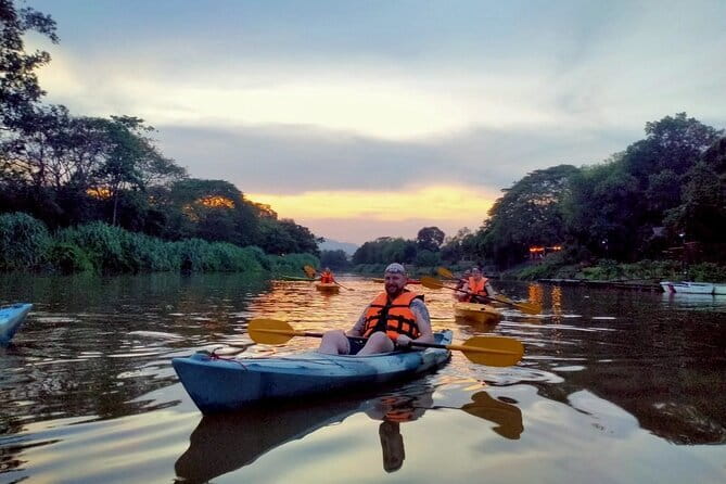 Safety whitewater rafting in Chiangmai by Khampan Rafting - Floating Past an Elephant Sanctuary Area From the River